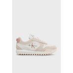 Calvin Klein Süet ve Deri Logolu Sneaker Ayakkabı YW0YW0093403A Bayan Ayakkabı YW0YW00934 03A - 01-Beyaz