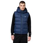 Calvin Klein Svls Nylon Zip Off Hood Down Puf Erkek Yelek, Mavi, M