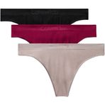 Calvin Klein Thong 3 Pk Kadın Çoklu Paket Iç Giyim, Bej, L