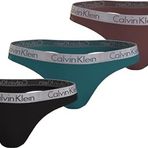 Calvin Klein Thong 3Lü Paket Kadın/Iç Giyim Tanga, Çok Renkli, L