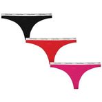 Calvin Klein Thong 3Lü Paket Kadın/Iç Giyim Tanga, Çok Renkli, Xs