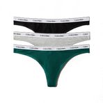 Calvin Klein Thong 3Pk Kadın Çoklu Paket Iç Giyim, Mavi, L