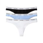 Calvin Klein Thong 3Pk Kadın Çoklu Paket Iç Giyim, Mavi, M