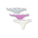 Calvin Klein THONG 3PK Kadın İç giyim, Çok Renkli, XS