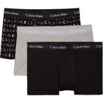 Calvin Klein Underwear Erkek Kalça Şortu 3'lü Paket - Pamuk Streç, Çok Renkli (Siyah/Gri Heather/Subdued Logo), XL