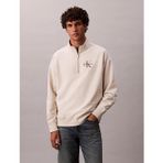 Calvin Klein Uzun Kollu Premium Penye Mikro Monologolu Erkek Beyaz Sweatshirt LV04RD236G-67U