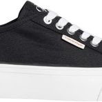 Calvin Klein VULC FLATFORM CTN LOGO TAG Kadın Spor Ayakkabı, Siyah, 39