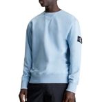 Calvin Klein Washed Badge Crew Neck Mavi Erkek Sweatshirt