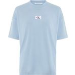 Calvin Klein Washed Rib Label Boyfriend Tee Mavi Kadın T-shirt