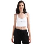 Calvin Klein Woven Label Rib Bralette Beyaz Kadın T-shirt
