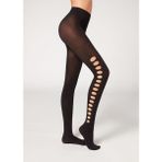 Calzedonia Cut-Out Detaylı 90 Denye Opak Külotlu Çorap - XS - S - 0TB-Siyah
