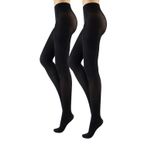 CALZITALY | 2 çift opak kadın külotlu çorap | 40 den | siyah, kahverengi, mavi, bordo | S, M, L, XL | İtalyan Hosiery |, Siyah, XL