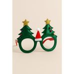 Çam Ağacı ve Noel Baba Şapkalı Aksesuarlı Yılbaşı Gözlüğü