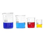 Cam Beher Seti - Isıya Dayanıklı Beaker - 4'lü Set - 1000ml/600ml/250ml/50ml