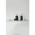 Cam Dolap Cam Etejer Rafı - Cam Raf - Banyo Rafı - Duvar Rafı - Mutfak Rafı 12x50cm Temperli Şeffaf Cam
