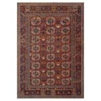 Çam Halı Anatolia 32-034 Etnik Afgan Halısı Desenli Dokuma Tabanlı Yıkanabilir Şönil Salon ve Oda Ha, Bordo 3, 230 x 330