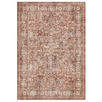 Çam Halı Anatolia 32-053 Etnik Eskitme Desenli Dokuma Tabanlı Yıkanabilir Şönil Salon ve Oda Halısı, Kiremit 3, 250 x 350