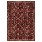 Çam Halı Anatolia 32-058 32-078 Etnik Afgan Halısı Desenli Dokuma Tabanlı Yıkanabilir Şönil Salon v, Bordo 5, 250 x 350