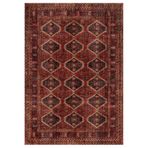 Çam Halı Anatolia 32-058 32-078 Etnik Afgan Halısı Desenli Dokuma Tabanlı Yıkanabilir Şönil Salon v, Bordo 5, 75 x 150