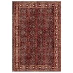 Çam Halı Anatolia 32-059 Etnik Afgan Halısı Desenli Dokuma Tabanlı Yıkanabilir Şönil Salon ve Oda Ha, Bordo 4, 150 x 230
