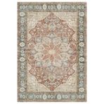 Çam Halı Anatolia 32-064 Etnik Eskitme Desenli Dokuma Tabanlı Yıkanabilir Şönil Salon ve Oda Halısı, Kiremit, 250 x 350