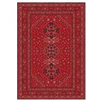 Çam Halı Anatolia 32-078 Etnik Afgan Halısı Desenli Dokuma Tabanlı Yıkanabilir Şönil Salon ve Oda Ha, Kırmızı 3, 130 x 190