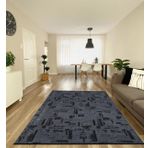 Çam Halı Bodrum BDR 115 Antrasit Özel Latex Kaymaz Tabanlı Kilim
