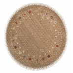 Çam Halı Funky 804 Vizon Daire Yün ve Bambu ile Özel Tezgahlarda Üretilen Otantik Desenli El Emeği Modern Uşak Halısı