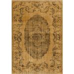Çam Halı Gloria TD13104 Sarı Vintage Eskitme Desen Dokuma Saçaklı Kilim