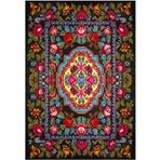 Çam Halı Gloria TD726 Siyah Karabağ Desen Dokuma Saçaklı Kilim