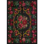 Çam Halı Gloria TD732 Siyah Karabağ Desen Dokuma Saçaklı Kilim