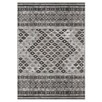 Çam Halı Gloria TD79102 Gri Etnik Desen Dokuma Saçaklı Kilim
