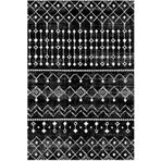 Çam Halı Gloria TD86201 Siyah İskandinav Tarzı Dokuma Saçaklı Kilim
