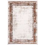 Çam Halı Lizbon 4502 Taba Enti Halı Modern Eskitme Desenli Makine Halısı