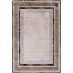 Çam Halı Naturel 1705 Gri Sarı 80x300 cm Romans Halı Modern Desenli Makine Halısı