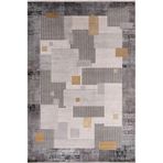 Çam Halı Naturel 1709 Gri Sarı 100x200 cm Romans Halı Modern Eskitme Desenli Makine Halısı