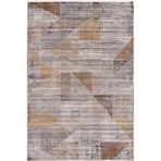 Çam Halı Naturel 1710 Gri Sarı 200x290 cm Romans Halı Modern Eskitme Desenli Makine Halısı
