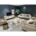 Çam Halı Side 1405 Sarı Iskandinav Desenli Koridor Halısı Kesme Yolluk Mutfak Halısı Modern Salon Halısı - 160 x 300 cm