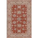 Çam Halı Siesta Vintage 32-542 Etnik Eskitme Desenli Dokuma Tabanlı Yıkanabilir Şönil Salon ve Oda H, Kiremit, 130 x 190
