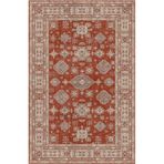 Çam Halı Siesta Vintage 32-542 Etnik Eskitme Desenli Dokuma Tabanlı Yıkanabilir Şönil Salon ve Oda H, Kiremit, 75 x 300