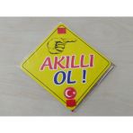Cam Icı Sarı Dekor Plaka Kare Akıllı Ol (11X11cm) Yapıstırmalı (Dekor Levha) Sarı Plaka