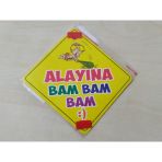 Cam Icı Sarı Dekor Plaka Kare Alayına Bam Bam (11X11cm) Yapıstırmalı (Dekor Levha) Sarı Plaka