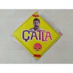 Cam Icı Sarı Dekor Plaka Kare Catla (11X11cm) Yapıstırmalı (Dekor Levha) Sarı Plaka