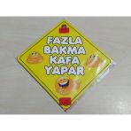 Cam Icı Sarı Dekor Plaka Kare Fazla Bakma Kafa Yapar (11X11cm) Yapıstırmalı (Dekor Levha) Sarı Plaka