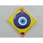 Cam Icı Sarı Dekor Plaka Kare Nazar Boncugu (11X11cm) Yapıstırmalı (Dekor Levha) Sarı Plaka