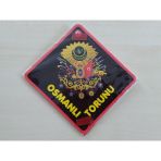 Cam Icı Sarı Dekor Plaka Kare Osmanlı Torunu - Tugra (11X11cm) Yapıstırmalı (Dekor Levha) Sarı Plaka