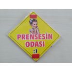 Cam Icı Sarı Dekor Plaka Kare Prensesın Odası (11X11cm) Yapıstırmalı (Dekor Levha) Sarı Plaka