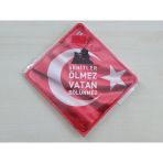 Cam Icı Sarı Dekor Plaka Kare Sehıtler Olmez (11X11cm) Yapıstırmalı (Dekor Levha) Sarı Plaka