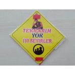Cam Icı Sarı Dekor Plaka Kare Tekrarım Yok Iyı Seyırler (11X11cm) Yapıstırmalı (Dekor Levha) Sarı Plaka