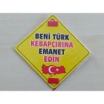 Cam Icı Sarı Dekor Plaka Kare Turk Kebapcılarına Emanet (11X11cm) Yapıstırmalı (Dekor Levha) Sarı Plaka